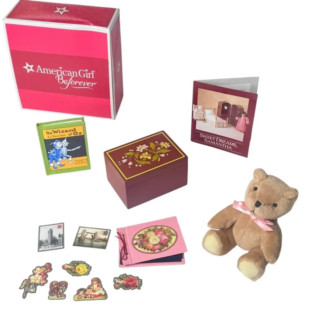 American Girl Samantha Bedtime Accessories Music Box Bear Wizard Oz Book Album